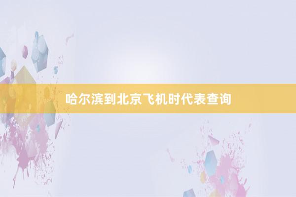 哈尔滨到北京飞机时代表查询